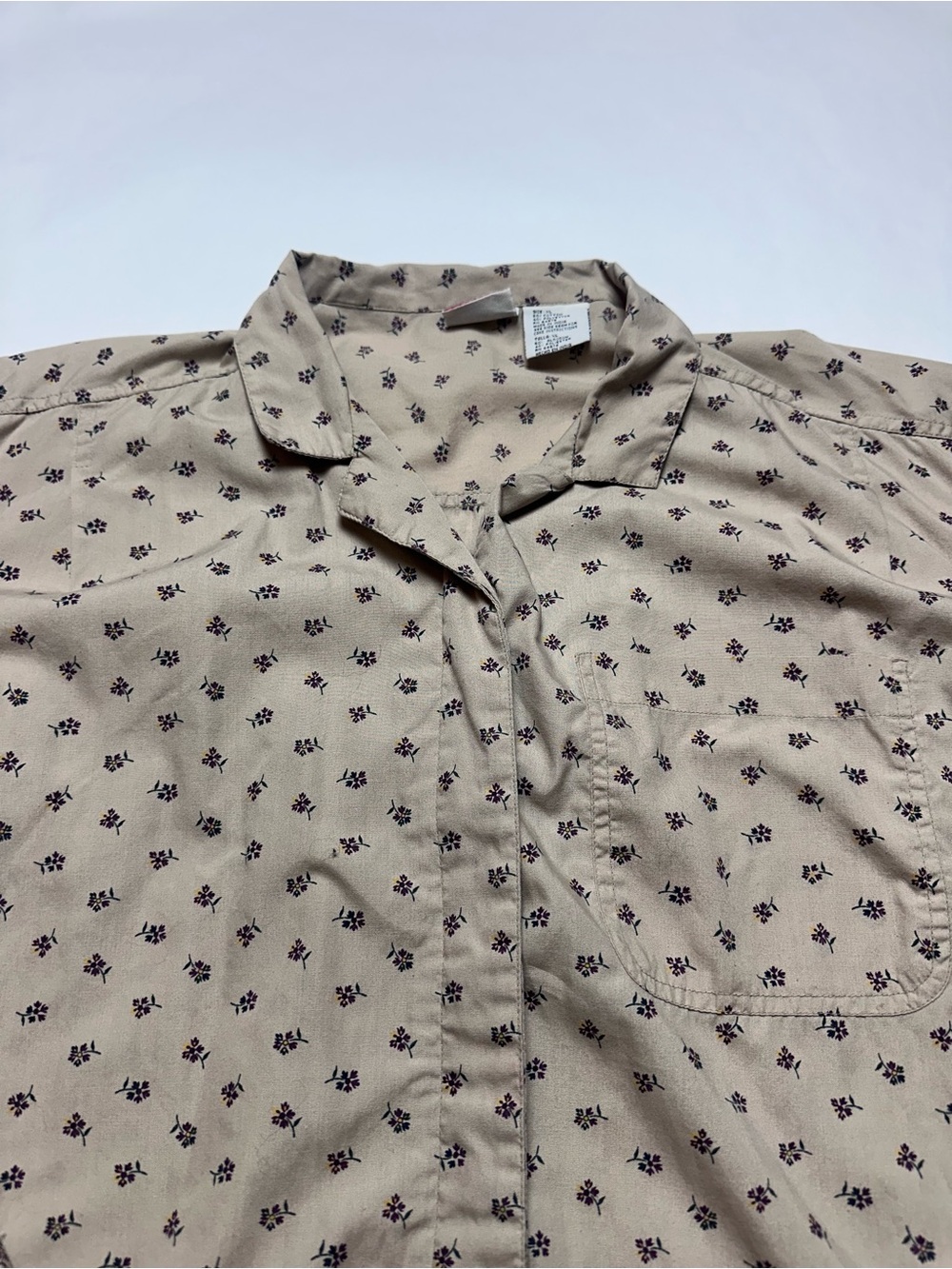 Vintage 90s Basic Editions XL Ditsy Floral Button Down Shirt Cottagecore - Picture 10 of 12